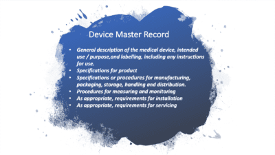 Device Master Record: Overview Of FDA Requiements