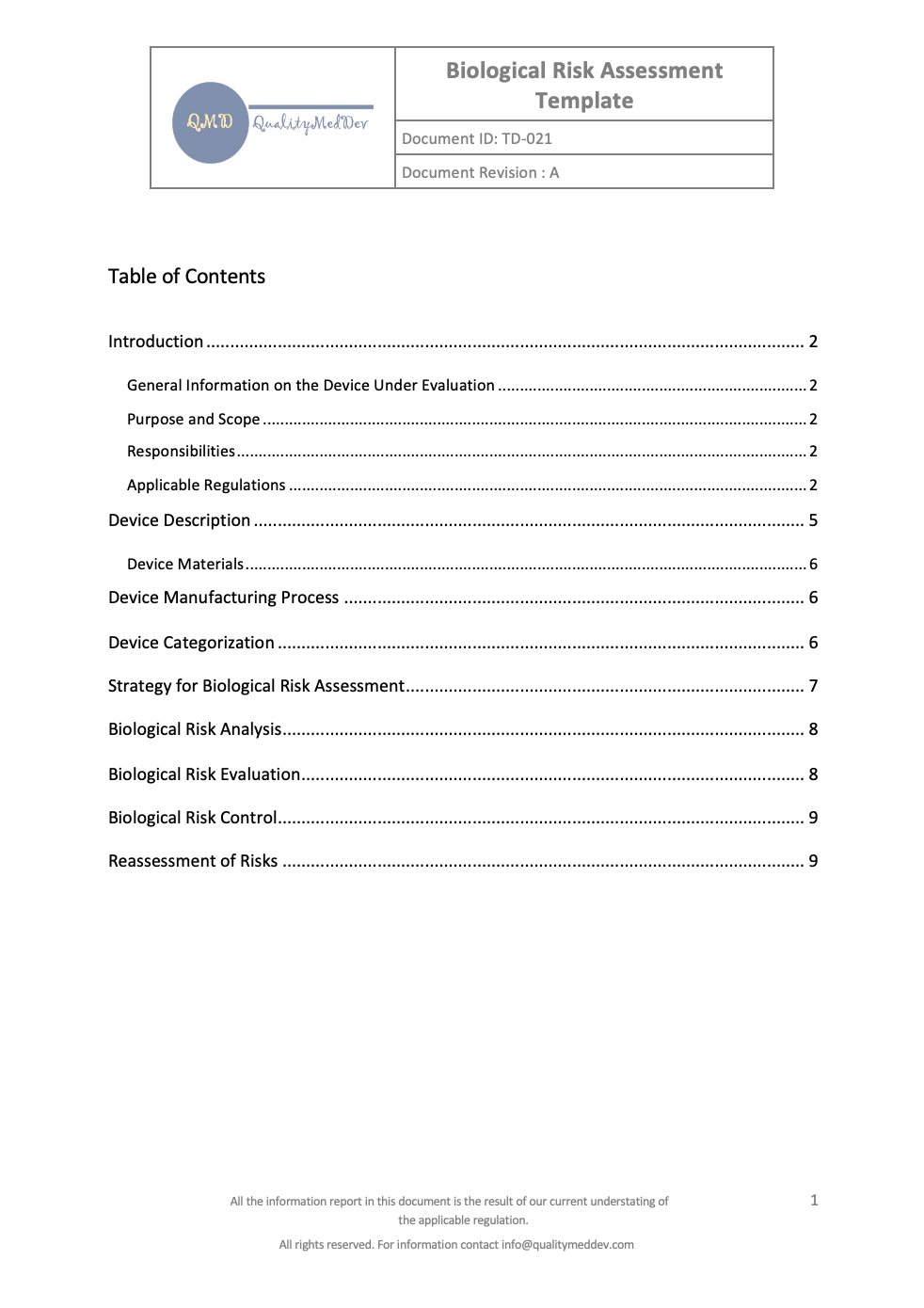 Biological Evaluation Report Template Pdf